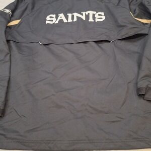 Reebok NFL On Field Sideline Jacket Lg Black Saints FullZip Windbreaker Football